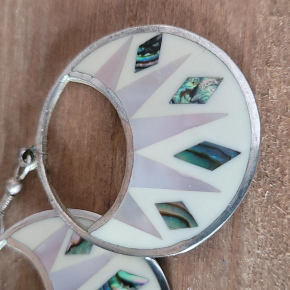 Vintage Alpaca Silver Earrings - Picture 4 of 6